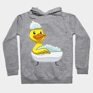 Duck at Bathing with Bathtub & Foam Hoodie